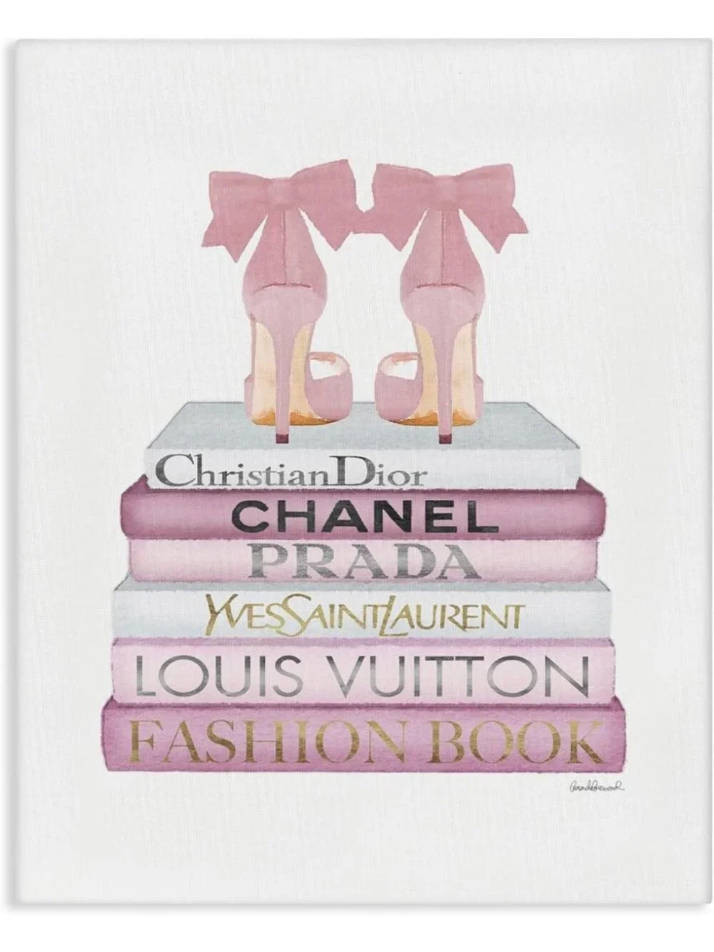 Chic Pastel Pink Heels Canvas Wall Art | 16x20 Inch Ready to Hang Decor Gift
